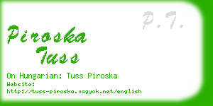 piroska tuss business card